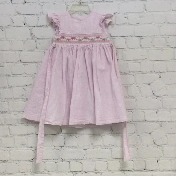 Laura Ashley Pink White Smocked Dress size 24M - Picture 1 of 7